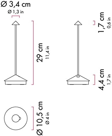 Zafferano Pina Pro LED Table Lamp (Color: Sand) in Aluminum, IP54 Protection, Indoor/Outdoor use, Contact Charging Base, H29cm, USA Plug - Image 4