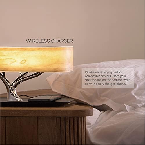MODIRNATION Bonsai Modern LED Bedside Smart Table Lamp with Built-in TWS Bluetooth Speaker and Qi Wireless Charger for Home and Office, Stepless Dimming with Sleep Mode (Tree of Light) - Image 4