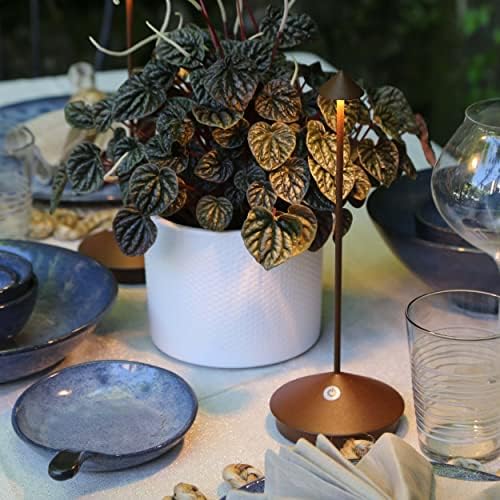 Zafferano Pina Pro LED Table Lamp (Color: Sand) in Aluminum, IP54 Protection, Indoor/Outdoor use, Contact Charging Base, H29cm, USA Plug - Image 6