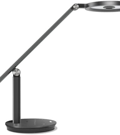 Ferrawel Natural Light LED Desk Lamp for Home Office, Auto-Dimming Eye-Caring Desk Light, Adjustable Metal Swing Arm Table Lamp, Architect Drafting Task Lamp, with Memory Function for Bedroom, Office