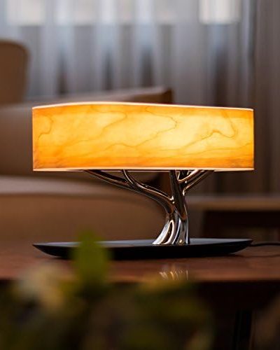 MODIRNATION Bonsai Modern LED Bedside Smart Table Lamp with Built-in TWS Bluetooth Speaker and Qi Wireless Charger for Home and Office, Stepless Dimming with Sleep Mode (Tree of Light)