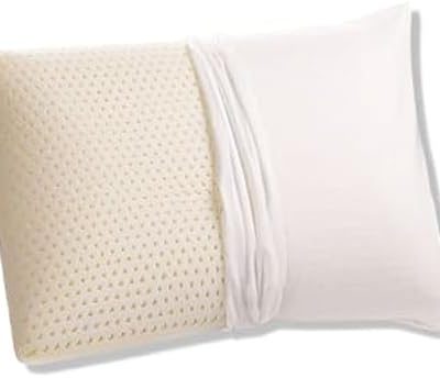 OrganicTextiles Extra Soft Talalay Latex Pillow (Queen Size), GOTS Certified Organic Cotton Cover, Bed Pillow for Sleeping, for Back, Side and Stomach Sleepers, Relieves Shoulder and Neck Pain