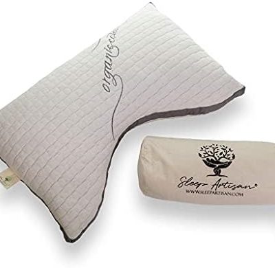 Sleep Artisan Back & Side Sleeper Pillow - Adjustable Luxury Pillow for Neck, Back, & Spine Pain Relief - Shredded Natural Talalay Latex Pillow - 100% Made in The USA (Contoured Queen Size)